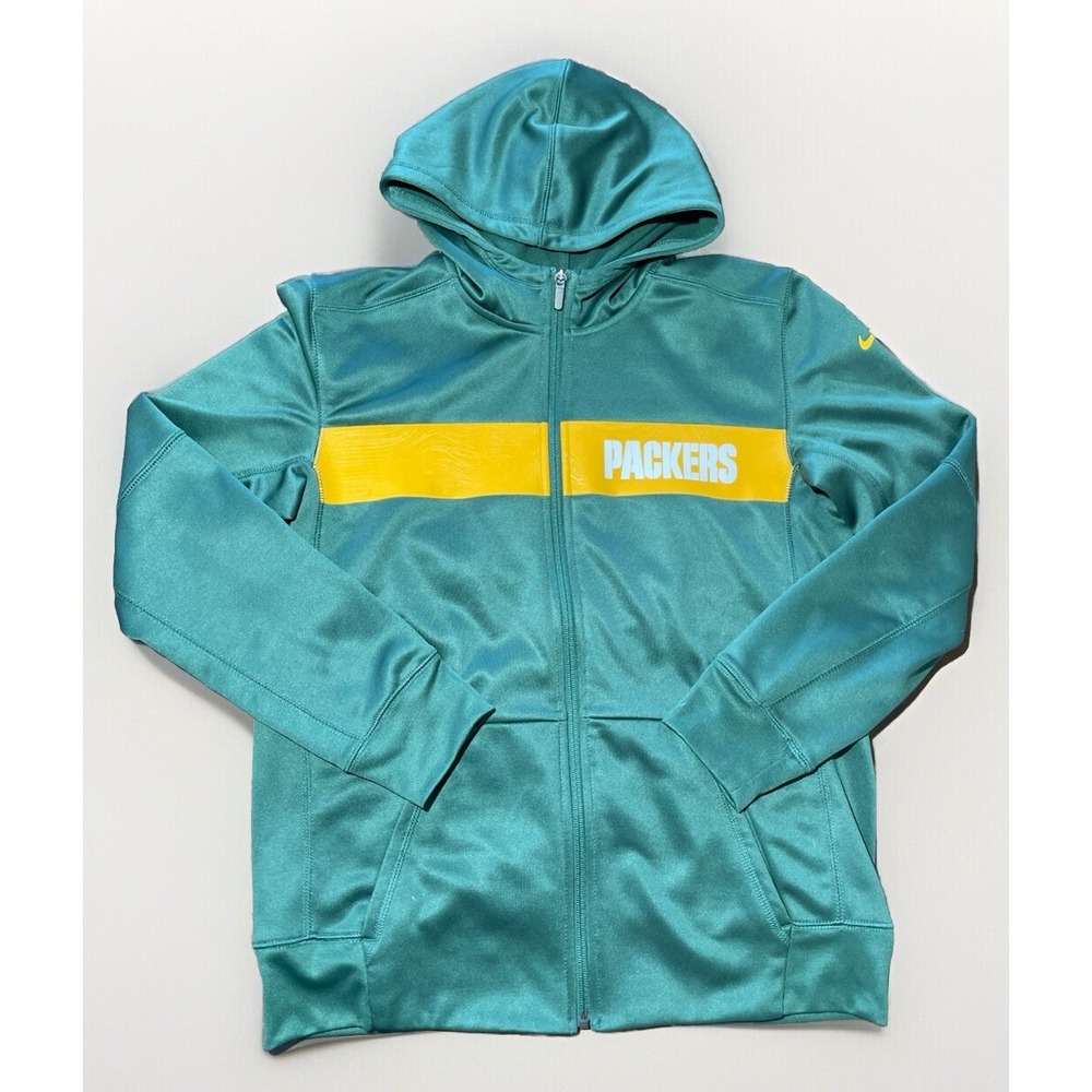 Green Bay Packers hoodie LG  Nike Full Zip jacket‎ Packers nfl sweater